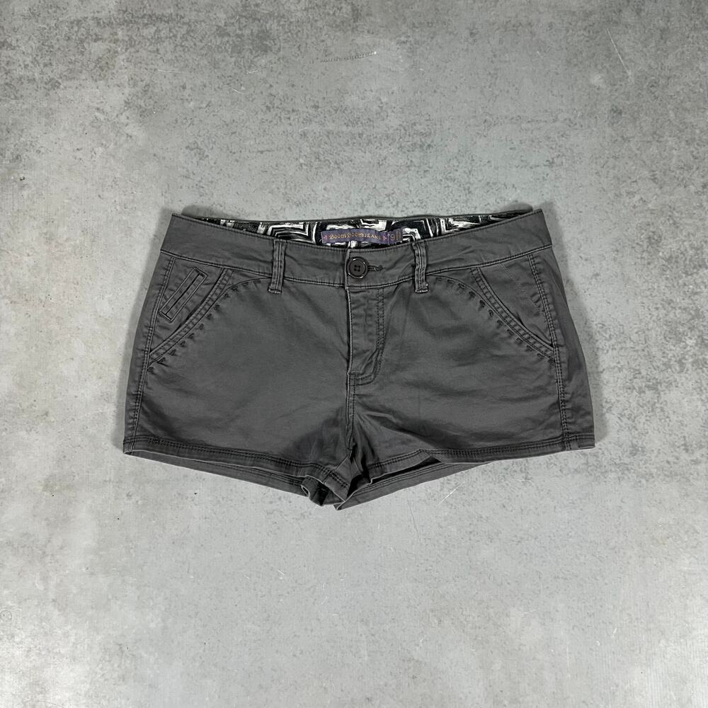 Vintage Low Rise Boom Boom Jeans Gray Micro Shorts Size 9